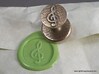 Treble Clef Wax Seal 3d printed Treble Clef wax seal and its impression in Lime Green wax