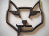 Stalker Cat Badge, Hood Curved 3d printed Photo of Badge in Polished Grey Steel