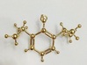Propofol Molecule 3d printed Polished brass real printed pendant