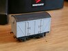 N gauge VEA Van body to fit Peco 10ft Chassis 3d printed Model in FUD primed and fitted to Peco 10ft chassis