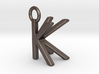 Two way letter pendant - KK K 3d printed 