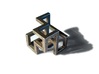 Cube Frame Pendant 3d printed Stainless Steel