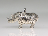 The Rhino Pendant  3d printed Rhino pendant 3D printed in Polished Silver