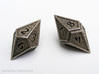 Hedron D10 (v2 open) Spindown - Hollow 3d printed Comparison between the closed and open models
