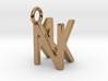 Two way letter pendant - KN NK 3d printed 
