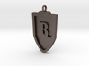 Medieval R Shield Pendant 3d printed 