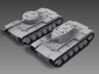 1/100 JN-129 Armament and Front Tracks 3d printed A KV-1 next to a KV tank with a small turret from the JN-129.
