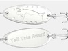 fishing lure spoon ornament 3d printed Example of personalization, front and back