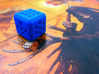 Variable pip die - roll your own dice 3d printed Blue, bevelled edge