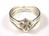 Romantic Rose ring with leaves 3d printed 