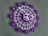 Kaleidoscope Clock - Part A 3d printed The completed Kaleidoscope Clock with Part A in Purple Strong & Flexible and Part B in White Strong & Flexible.This is a two-part clock face kit. This model is Part A. The second part is available at http://www.shapeways.com/model/580493