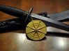 Compass Medallion 3d printed Gold plated matte finish compass medallion