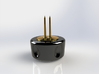 Corn Cob Holder- Tines 3d printed Gloss Black Ceramic Base with Gold Plated Brass tines (render)