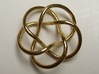Tubular Torus Knot Pendant 3d printed 18K Gold Plated Tubular (3,5) Torus Knot
