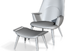 1:24 Wegner Lounge Chair Model AP27 w/ Ottoman 3d printed 