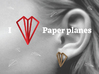 Paper Plane -earrings 3d printed 