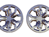 Cufflinks R8 wheel design with brake caliper 3d printed 