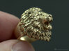 Aggressive Lion Ring 3d printed Natural brass, slightly polished by hand using rotary tool