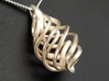  DNA Teardrop Pendant 3d printed Polished Silver (brand new)