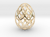 Trellis - Decorative Egg - 2.3 inches 3d printed gold plated egg
