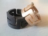 MeandeRing Men Ring [Multiple Sizes] 3d printed Left: Matte Black Steel / 
Right: Polished Gold Steel