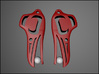 Westcoast Design Raven Earrings - Red 3d printed 
