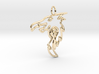 Dragon Pendant 3d printed 14k Gold Plated