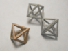 Faceted Minimal Octahedron Frame Pendant Small 3d printed Octahedron, with Twin octahedron. 