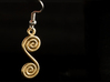 Spirals earring or pendant 3d printed Spirals as an earring (Gold plated brass)