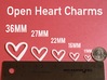 Open Heart Pendant/Charm - 16mm 3d printed 