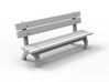 Park bench 01. HO Scale (1:87) 3d printed 