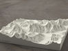 6''/15cm Baltoro Glacier and K2, Sandstone 3d printed Radiance rendering from the West, looking up the Baltoro to Gasherbrum IV
