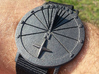 27.75N Sundial Wristwatch With Compass Rose 3d printed Polished Grey Steel Around 4PM