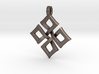 Simple Square Celtic Knot Cross Pendant 3d printed Stainless Steel Bronze Infused