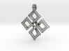 Simple Square Celtic Knot Cross Pendant 3d printed Raw Silver