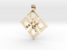 Simple Square Celtic Knot Cross Pendant 3d printed 14k Gold Plated