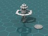Privateer Mobile Fortress 3d printed Render of the model, with a virtual quarter for scale.