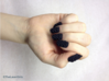 Cube Nails (Size 1)  3d printed Black Strong and Flexible Polished