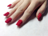Cube Nails (Size 2) 3d printed Red Strong and Flexible Polished
