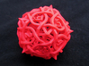 Spindown Thorn d20 3d printed In Coral Red Strong & Flexible Polished