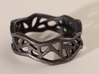 Web Ring_Size7 3d printed POLISHED GREY STEEL (not stainless)