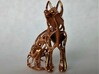 GeoCat Cat Pendant Charm 3d printed Polished Bronze