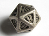 Thoroughly Modern d20 3d printed In Stainless Steel