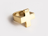 Plus Ring   3d printed Gold Plated Brass