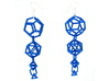 Platonic Progression Earrings - Clean 3d printed Earrings printed in Blue Strong and Flexible, with fishhook earwires added