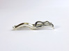 C. elegans Nematode Worm Tie Bar 3d printed Caenorhabditis tie bar in polished silver