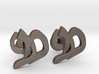 Hebrew Monogram Cufflinks - "Mem Pay" 3d printed 