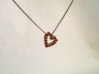 Pendentif Heart, small "diamonds" 3d printed Real model in Raw Bronze