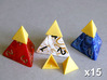 Tetrahedron Capstones (x15) 3d printed Capstones shown in position on Kemet dice.