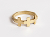 Triple Plus Ring 3d printed Gold Plated Brass